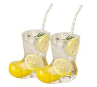 Boot Shaped Glass Mug - 10 oz Novelty Cowboy Boot Cup, Clear Glass Beer Stein For Whiskey, Coffee, Unique Cocktails, Gi Iced