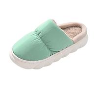 Boot Slippers for Women Indoor Outdoor Suede Solid Color Rain Cloth Thick Bottom Non Slip Cotton Slippers (Green, 4.5)