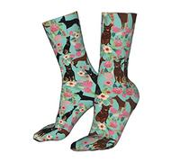 Boot Socks 40cm Kelpie Flower Dog Flower Dog Flower Dog Australian Kelpie Gift Socks Warm Dress Socks Thick Thick Socks For Christmas, Womens, Teenager