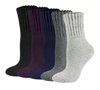 Boot Socks for Women Thermal Warm Socks for Men Winter Thick Hiking Crew Sock Women Youth 3/5 Pairs 5-10, 3 Pairs, Dark Set, 5-10