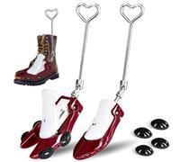 Boot Stretchers for Cowboy Boots 2 PCS Shoe Stretcher for Wide Feet Men Shoe Trees Adjustable Length & Width for Men Women, Red, L