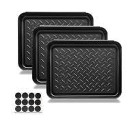 Boot Tray for Entryway Indoor, 3 Pack Wet Shoe Trays for Floor Protection, Non-Slip Plastic Boot Shoe Mat Tray w/Lip, Mudroom(13.7 inx10.8 inx1.2in)(13.7 inx10.8 inx1.2in)