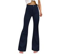 Bootcut Corduroy Trousers Women's Stretch Flared Trousers Skinny Tummy Control Warm Jogging Bottoms Breathable Cord Trousers Long Size Outdoor Trousers Comfortable Elegant Women's Trousers Long High