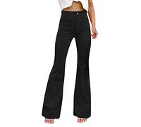 Bootcut Corduroy Trousers Women's Stretch Flared Trousers Skinny Tummy Control Warm Jogging Bottoms Breathable Cord Trousers Long Size Outdoor Trousers Comfortable Elegant Women's Trousers Long High