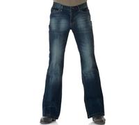 Bootcut Jeans Star Burn Dark Blue - Tight Dark Men's Jeans in Vintage Style, darkblue, 34 W/36 L