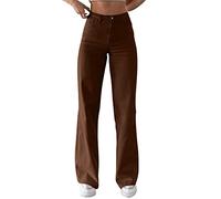 Bootcut Jeans Women's Brown Jeans High Waist Flared Jeans Vintage Straight Leg Jeans Large Sizes Stretch Casual Trousers Denim Trousers Girls Flared Jeans Jeans 90s Streetwear, brown, M