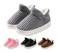 Bootee Slippers Women Corduroy Slippers Women Slip On Thermal Sliders Soft Comfy Sliders Outdoor Warm Slides Indoor House Shoes Thick Sole Thicken Slipper For House Non-Slip Walking Slides
