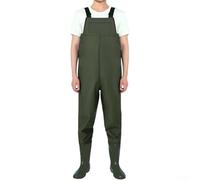 Bootfoot Chest Waders, 1 Pair Waterproof Nylon PVC Fishing Waders Triple Sealed Leak-Proof Design Foldable Storage Bag For Men Women Hunting Farming Outdoor Activities(42 yardsM9W11)