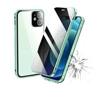 Boothcosly Phone Case, 360 Degree Front and Back Privacy Tempered Glass Cover, Boothcosly Privacy Tempered Glass Phone Cover for iPhone 11-15 Series (15,Green)