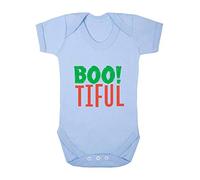 Bootiful Word Halloween Statement Baby Grow Vest, 3-6 Months, Pastel Blue