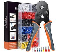 Bootlace Ferrule Crimping Tool, Preciva 0.08-16mm²/AWG 28-5 Ferrule Crimper-Tool with 1200pcs Ferrules, Self-Adjsutable Ratchet Wire Crimping-Tool,Wire Terminal Device Set