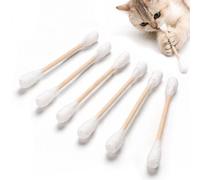 BOOTMOON 6 Pcs Cotton Swab Cat Toy Catnip Scented Interactive Kitten Kicker for Boredom, Exercise, & Play Durable Teething Chew Sticks Toy-Beige