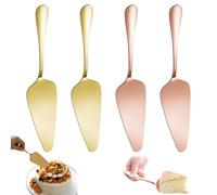 Bootoow Cake Shovels Cake Spatula Triangular Multifunctional Cutter, 4 Pieces Stainless Steel Cake Shovel for Kitchen Dining and Christmas Parties Cake Shovel (Gold+Rose Gold)