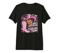 Boots and Bling Tshirt Black Cowgirl Rodeo Texas Western Premium T-Shirt