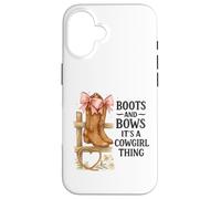Boots and Bows Cowgirl Thing Western Pink Bow Graphic Case for iPhone 16