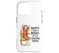 Boots and Bows Cowgirl Thing Western Pink Bow Graphic Case for iPhone 16 Pro