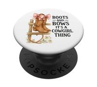 Boots and Bows Cowgirl Thing Western Pink Bow Graphic PopSockets Adhesive PopGrip