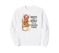 Boots and Bows Cowgirl Thing Western Pink Bow Graphic Sweatshirt