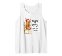 Boots and Bows Cowgirl Thing Western Pink Bow Graphic Tank Top