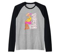 Boots and Its A Cowgirl Thing Western Raglan Baseball Tee
