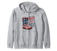 Boots and Patriotism America Pride Country Western Attitude Zip Hoodie