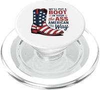 Boots and Patriotism America Pride Fun Attitude PopSockets PopGrip for MagSafe