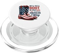 Boots and Patriotism America Pride Fun Western Attitude PopSockets PopGrip for MagSafe