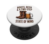 Boots Beer & Two Step - Country Line Dancing Western PopSockets Adhesive PopGrip