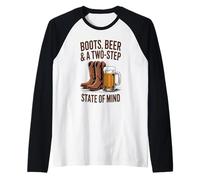 Boots Beer & Two Step - Country Line Dancing Western Raglan Baseball Tee