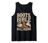 Boots Bible and Bull Riding Christian Cowboy Rodeo Faith Tank Top