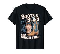 Boots Bling It's a Cowgirl Thing Western Spirit T-Shirt