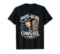 Boots Bling It's a Cowgirl Thing Western Spirit T-Shirt