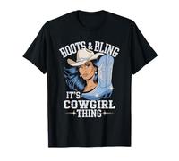 Boots Bling It's a Cowgirl Thing Western Spirit T-Shirt