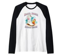 Boots Booze and Ocean Views Coastal Cowgirl Western Cruise Raglan Baseball Tee