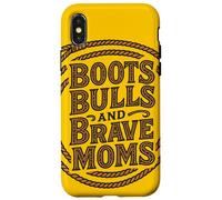 Boots Bulls and Brave Moms Country Rodeo Support Design Case for iPhone X/XS