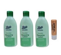Boots Cucumber Cleansing Lotion 150ML Trio Pack With Free Peach Lip Balm