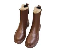 Boots for Teenage Girls Warm Boots Soft and Comfortable Can Adapt To The Cold and Harsh Environment Lace Up Ankle Boots Womens (Brown, 5.5)