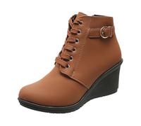 Boots for Women Cowboy Slouch Riding Buckle Mid Calf Round Toe Velvet Low Heel Western Wide Calf Comfortable Daily Wear Boots