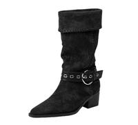 Boots for Women Short Booties Solid Autumn Square Heels Lace Up Round Toe Shoes Comfortable Breathable Ankle Boots for Daily Casual Outfits