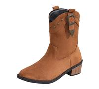 Boots for Women Short Booties Solid Autumn Square Heels Lace Up Round Toe Shoes Comfortable Breathable Ankle Boots for Daily Casual Outfits