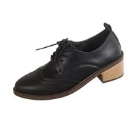 Boots for Women Short Booties Solid Autumn Square Heels Lace Up Round Toe Shoes Comfortable Breathable Ankle Boots for Daily Casual Outfits