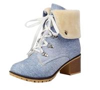 Boots for Women UK Classic Comfy Booties Low Chunky Heel Stylish Ladies Booties Brown Buckle Shoes Hiking Boots Women Size 5