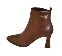 Boots for Women UK Classic Comfy Booties Low Heel Stylish Ladies Booties Bluey Wellies Shoes Ladies Motorbike Boots Size 4 Brown