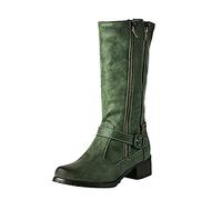 Boots for Women UK Extra Wide Knee Length Square Toe Lightweight Shoes | Walking Boots Womens, Western Vintage, for Work Hen do Festival Outdoors Garden Walking Fishing Hiking Horse Riding