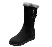 Boots For Women uk Low Heel Chunky Heel Ankle Boots Non Slip Walking Round Toe Waterproof Comfortable Snow Trekking Boots Waterproof Rubber Folded Stitched Sole