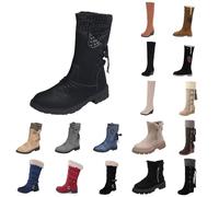 boots for women uk Women's Comfortable Stylish Mid Calf Boots Winter Warm Combat Riding Boots for UK Ladies Fashion Daily Waterproof Boots Lace Up cheap stuff under 1 pound 1 pound items