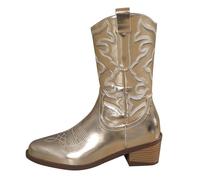 Boots for Women UK,Women's Daily Slip-On Leather Embroidered New European and American Style Fall Winter Elegant Shoes Comfortable and Stylish Western Country Riding Western Wedding Shoes Gold