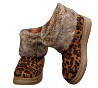 Boots For Women Women's Winter Warm Lined Platform Mini Ankle Booties Faux Snow Non-Slip Comfortable Slip On Short Furry Fuzzy Ankle-High Casual Pull-On Round Toe