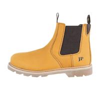 JACK PYKE Safety Dealer Boots - Leather Pull-On Chelsea Mens Work Boots, Steel Toe Capped, Oil-Resistant, Cushioned Insole & Breathable - Ideal for Farming, Warehouse, Construction - Honey Size 5 UK