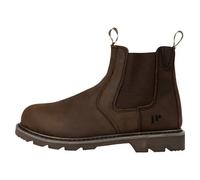 JACK PYKE Safety Dealer Boots - Leather Pull-On Chelsea Mens Work Boots, Steel Toe Capped, Oil-Resistant, Cushioned Insole & Breathable - Ideal for Farming, Warehouse, Construction - Brown Size 8 UK